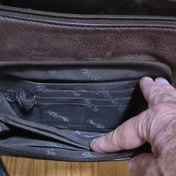 Vintage Fossil Brown Pebbled Leather Morgan Crossbody Purse Gently Loved - Picture 13 of 16